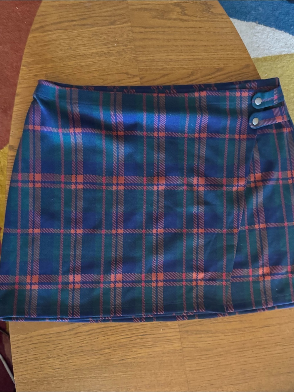 SO Plaid Mini Skirt in Navy and Pink